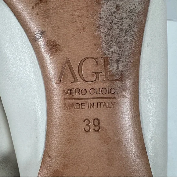 AGL Attilio Giusti Leombruni Cream Metallic Leopard Print Captoe Flats Size 9 - Picture 10 of 12